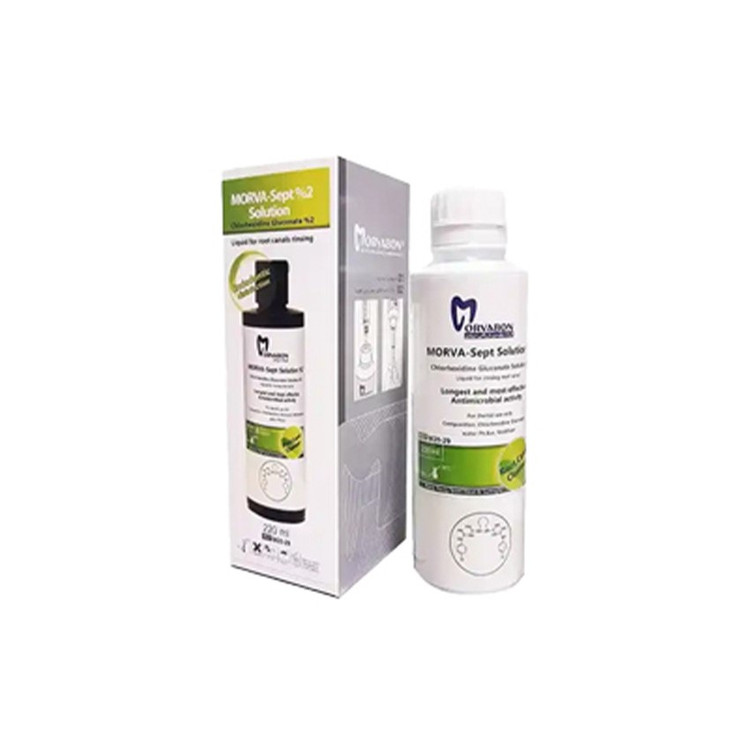 محلول کلرهگزیدین ۲٪ مروابن | Marvabon 2% Chlorhexidine Solution | بطری ضدعفونیکننده تخصصی شستشوی کانال دندانپزشکی ایرانی