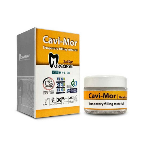 خمیر پانسمان موقت زینک اکساید مروابن ۴۰ گرمی | Morvabon Temporary Cement 40g | تیوب خمیر سفید با برچسب Morvabon مخصوص پانسمان و پرکردگی موقت دندانپزشکی