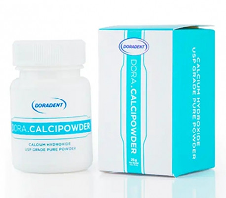 پودر کلسیم هیدروکساید Dora.CalciPowder دورادنت – بستهبندی سفید با برچسب DoraDent مخصوص لاینر و پانسمان کانال | panamal.ir