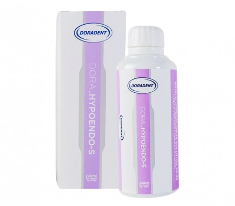 بطری سفید محلول سدیم هیپوکلریت ۵.۲۵٪ Dora-HypoEndo-S دورادنت – مایع شفاف مخصوص شستشوی کانال ریشه دندان | حجم ۲۲۰ میلیلیتر | panamal.ir