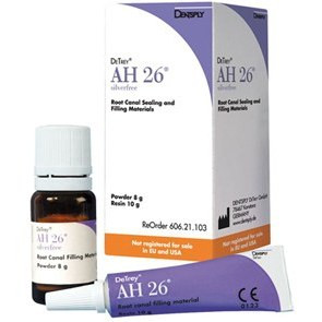 جعبه سیلر کانال ریشه AH26 دنتسپلای (Dentsply AH26 Root Canal Sealer)، پودر و مایع همراه کاردک و دستور مصرف | panamal.ir