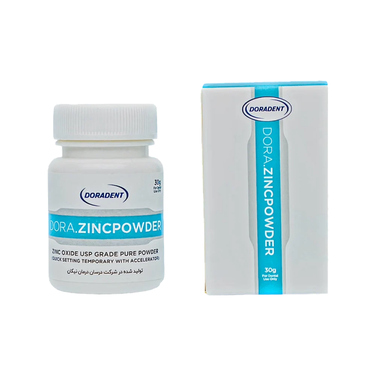 پودر زینک اکساید دندانپزشکی دورادنت با خلوص بالا، مناسب تهیه سمان پانسمانی و ترمیم موقت | panamal.ir