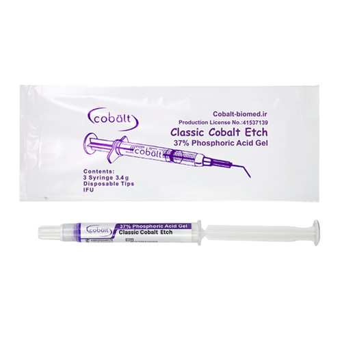 اسید اچ سیلیکایی کبالت | سرنگ آبی یا سبز حاوی ژل اچ با برچسب Cobalt و سر اپلیکاتور جهت مصرف بالینی | مخصوص اچ سطح دندان و آمادهسازی ترمیم | panamal.ir