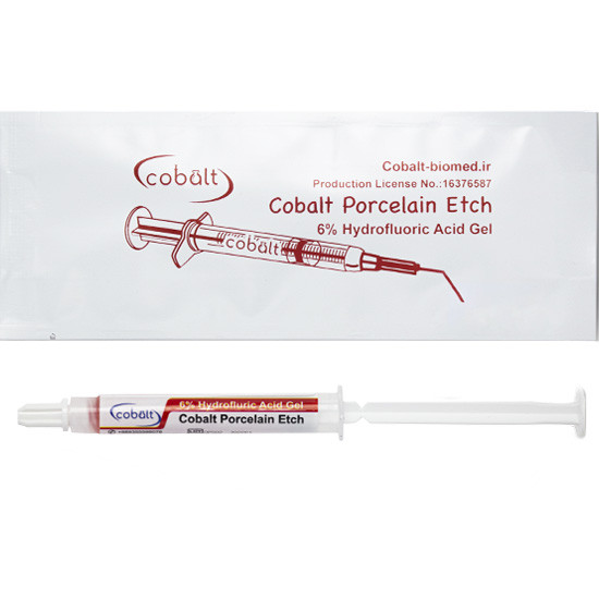 اسید اچ پرسلن ۵٪ کبالت | بطری کوچک با برچسب Cobalt، مایع شفاف تخصصی اچینگ پرسلن و سرامیک | تجهیزات آمادهسازی ترمیم زیبایی | panamal.ir