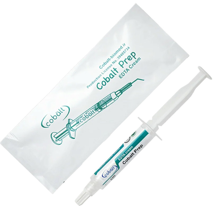 آرسی پرپ کبالت | سرنگ حاوی خمیر سفید با برچسب cobalt | مخصوص روانسازی فایل و آمادهسازی کانال ریشه | panamal.ir