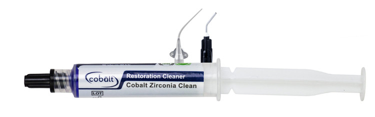 زیرکونیا کلین کبالت | سرنگ یا ویال ژل آبی با برچسب cobalt | مخصوص پاکسازی سطح رستوریشنهای زیرکونیا قبل از باندینگ | panamal.ir