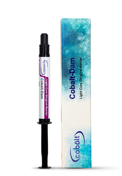 رزین محافظ لثه کبالت | سرنگ حاوی رزین صورتی یا سفید با برچسب کبالت | محافظت از لثه حین بلیچینگ و فلوراید تراپی | panamal.ir