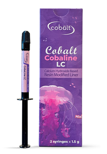 لاینر نوری کلسیم هیدروکساید کبالت | اپلیکاتور سرنگی و مشاهده رنگ نهایی پس از ست در panamal.ir