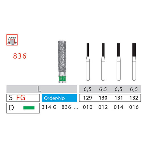 فرز فیشور دیاتیز کد 836 | DiatitZ Fine Fissure Bur 836 | panamal.ir