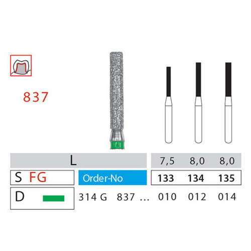 فرز فیشور دیاتیز کد 837 | DiatitZ Fissure Bur 837 | panamal.ir