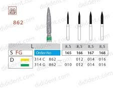 فرز فلیم متوسط دیاتیز کد 862 | فرز شعلهای متوسط دندانپزشکی Medium Flame DiatitZ | panamal.ir