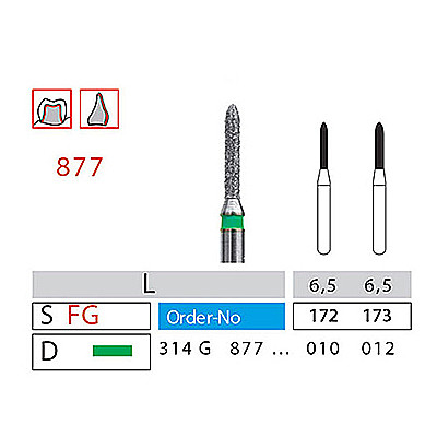 فرز چمفر کوتاه دیاتیز کد 877 | فرز شانهای کوتاه دندانپزشکی Chamfer DiatitZ | panamal.ir