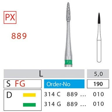 فرز نیدل کوتاه دیاتیز کد 889 | فرز سر سوزنی مخصوص ترمیم دندانپزشکی DiatitZ | panamal.ir