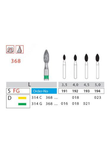فرز تخم مرغی دیاتیز کد 368 | فرز بیضی دندانپزشکی اصل DiatitZ | panamal.ir