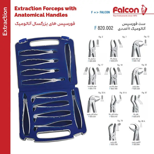 فورسپس آناتومیک فالکن | ابزار جراحی دندانپزشکی استیل | panamal.ir