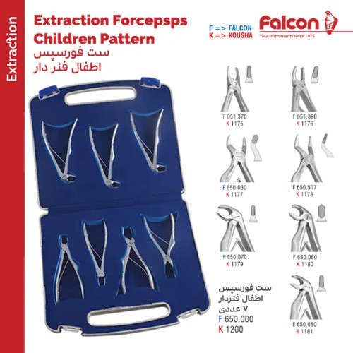 فورسپس اطفال فنر دار (نمای باز و بسته ابزار روی زمینه سفید)