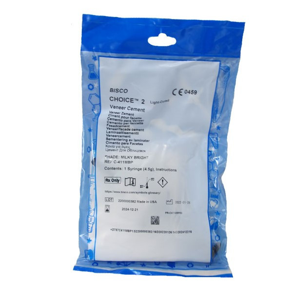 سمان رزینی چویس 2 بیسکو Bisco Choice 2 | سرنگ نیمه شفاف سفید/آبی با برچسب آبی یا سبز Bisco Choice 2 و اپلیکاتور مشکی، همراه دفترچه راهنما و سرنگ مدلر | محصول آمریکا | panamal.ir