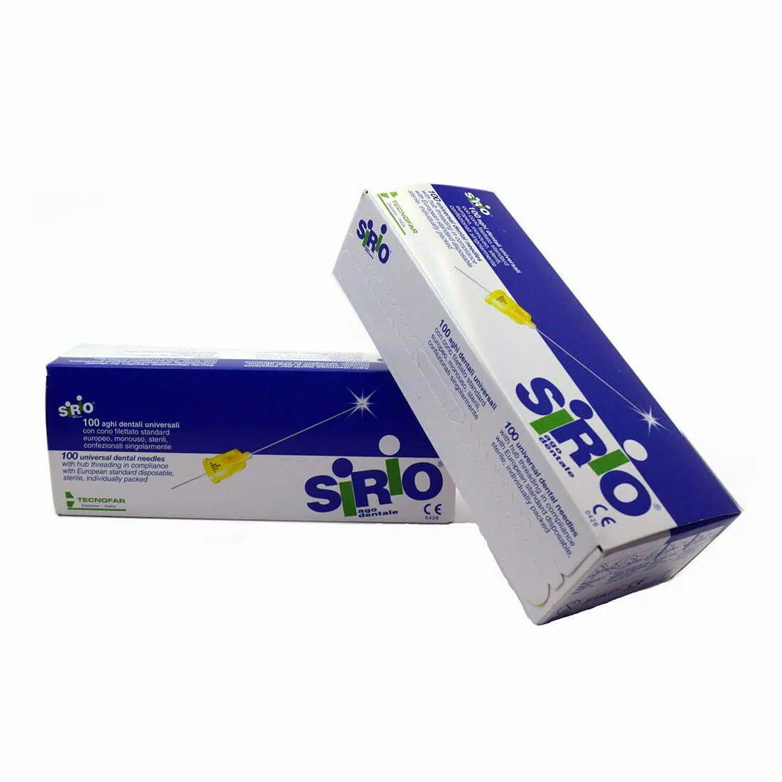 سرسوزن دندانپزشکی سیریو SiRiO ایتالیا، بسته 100 عددی با پوشش محافظ استریل، رنگ‌بندی درپوش متناسب با سایز سوزن