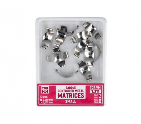 ماتریس زین اسبی TORVM از جنس فولاد ضدزنگ با فرم منحنی برای ایجاد تماس دقیق بین دندانی