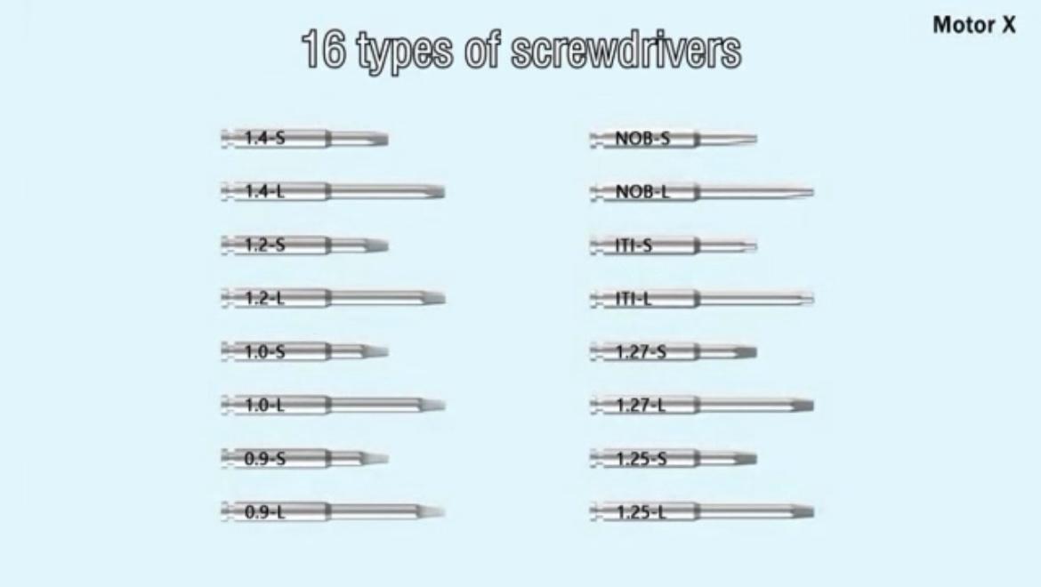 ست ۱۶ عدد سری پیچ‌گوشتی تیتانیومی برای موتور ایمپلنت Motor X Smart panamal.ir