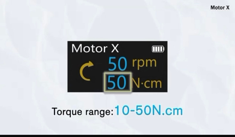 نمایشگر LCD رنگی موتور ایمپلنت بیسیم Motor X Smart با نمایش Torque عدد ۵۰ panamal.ir Ncm