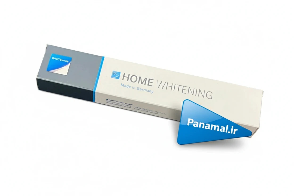 بیلیچینگ تک بیمار هوم ۲۲ درصد وایت اسمایل، ژل سفیدکننده دندان ساخت آلمان با لوگو یا پرچم Panamal.ir کنار محصول